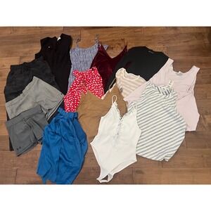Womens Variety Clothing Bundle Lot Assorted Tops Bottoms Dresses Shorts
